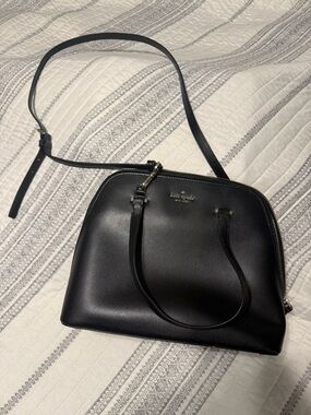 kate spade Black Pebbled Leather Crossbody Satchel